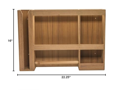 Teak Whitecap Dish/Cup/Paper Towel Rack