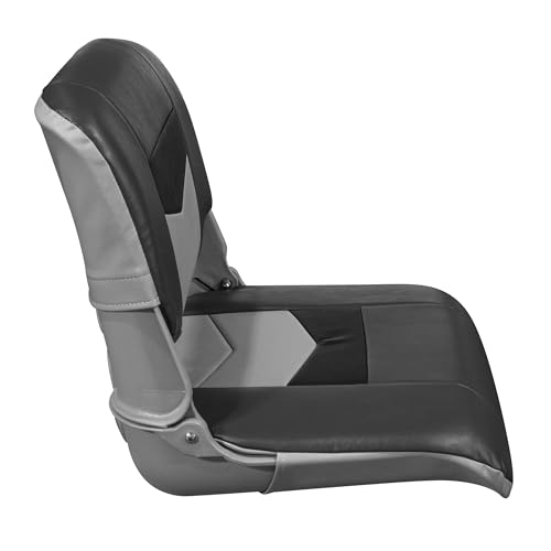 3309-860 Wise Pro Angler Tour Series Fold Down Boat Seat - Charcoal/Marble/Black