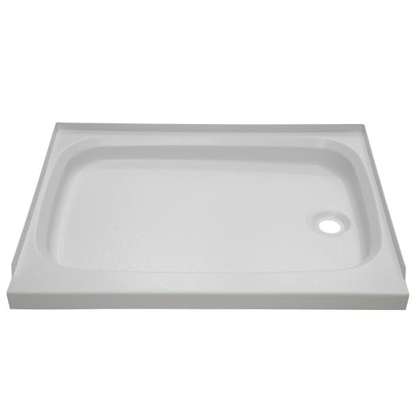 24" x 46" Lippert Replacement White Shower Pan with Right Drain for RVs, Manufactured Homes, Travel Trailers, 5th Wheels, and Motorhomes - 210383