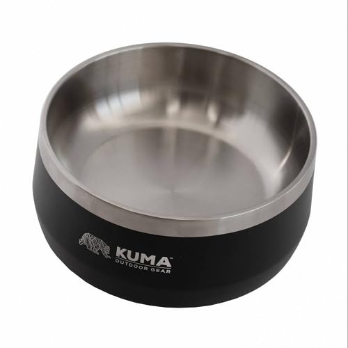 Black Kuma Stainless Steel Dog Bowl