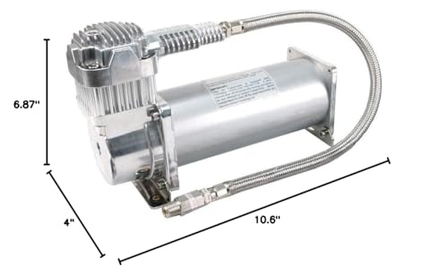 450C VIAIR - Industrial Air Compressor for ‎Drilling, Air Brushing, Spraying, Nailing | 12V Continuous Duty Cycle Compressor for OEM Applications | 150 PSI, up to 5 Gallon Tank (Silver), P/N 45040