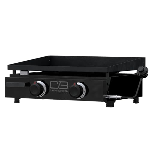 22" Charbroil Performance Series Portable Tabletop 2 Burner Propane Gas Griddle, Black - 463614224