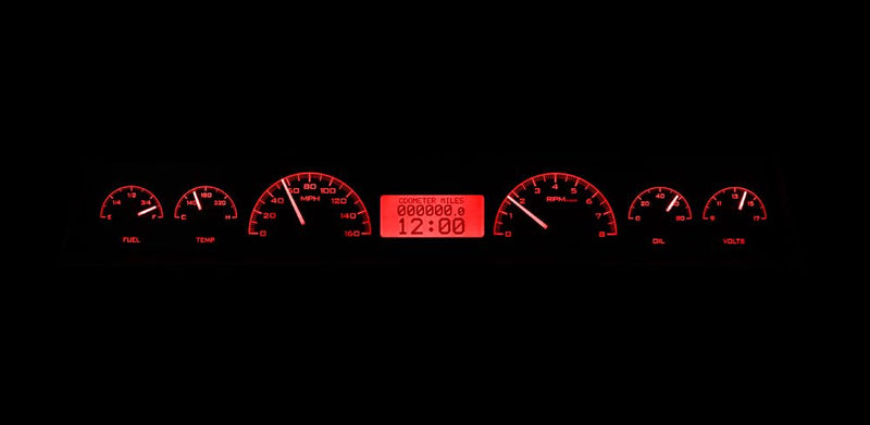 Dakota Digital VHX-66C-NOV-K-R Black Alloy Red 66 67 Chevy Nova Analog Dash Gauges