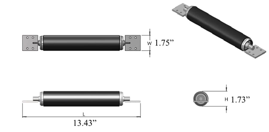 RV Slide Out Global Link Roller, Recess Mount