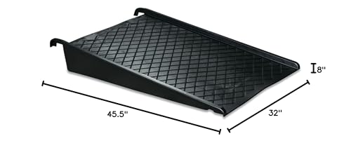 Eagle Ramp Spill Pallet, 45.5" x 32" x 8", 1,500 lbs. Capacity, HDPE Construction, Move Drums Easily onto a Compatible Eagle Spill Platform or Pallet, Made in USA, Black, 1689B