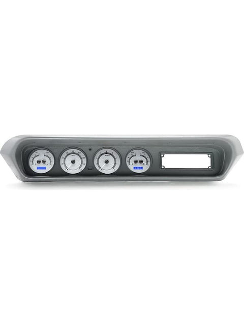 Dakota Digital VHX-64P-GTO-S-B Analog Dash Gauge System Compatible with 1964-67 Pontiac GTO Lemans Tempest Silver Alloy Blue Backlighting