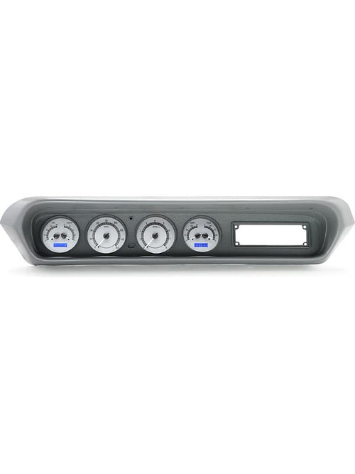 Dakota Digital VHX-64P-GTO-S-B Analog Dash Gauge System Compatible with 1964-67 Pontiac GTO Lemans Tempest Silver Alloy Blue Backlighting