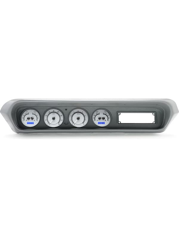 Dakota Digital VHX-64P-GTO-S-B Analog Dash Gauge System Compatible with 1964-67 Pontiac GTO Lemans Tempest Silver Alloy Blue Backlighting