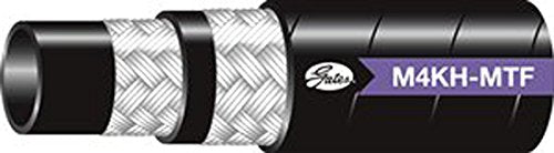 Gates Synthetic Rubber 4M4KH-MTFXREEL Wire Braid Hose, SAE 100R19, MegaTuff Cover, 440' Length, 0.25" ID, 4000 Working PSI, 40°F to +250°F Temperature Range