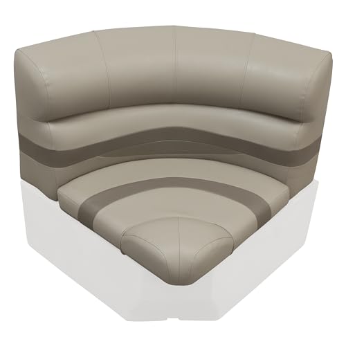 Premier Series Wise BM11028-1749 28" Radius Corner Pontoon Seat Cushion Set, Mocha Java/Café/Mushroom