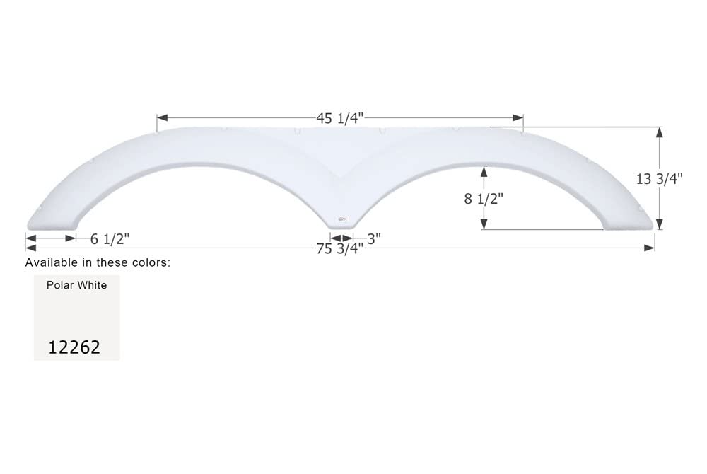 Tandem Axle Fender Skirt ICON 12262 for Dutchmen - Polar White