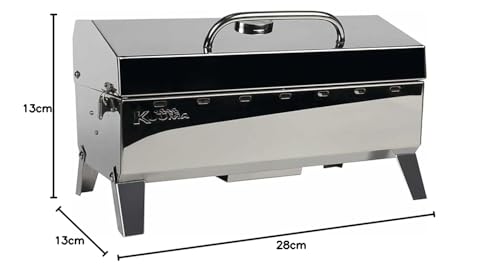 Stainless Steel Kuuma Stow and Go Propane Tabletop and Mountable Grill - Gas Grill with Foldable Legs | Great for Camping, Boating, Picnics, Barbeques & More | 13,000 BTUs - (58130)