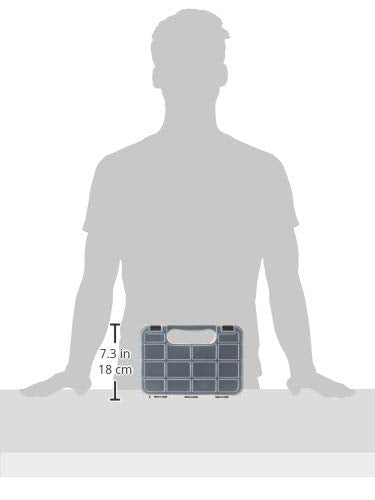 Durable Performance Tool W5189 Plastic Storage Organizer with Full-Height Dividers for Parts and Tools, Flat or Upright Storage with Built-in Feet