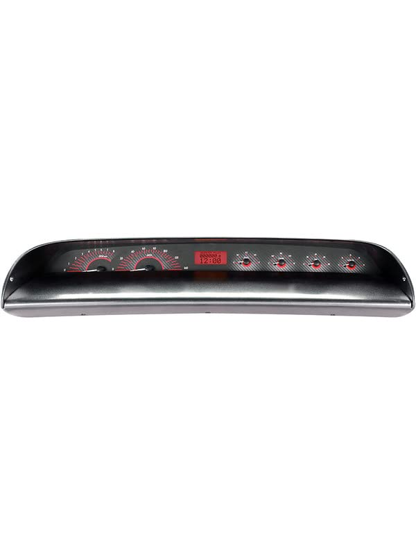 Dakota Digital VHX-63C-IMP-C-R Analog Dash Gauge System Compatible with 1963-64 Chevy Impala Carbon Fiber Red Backlighting