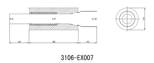 Hi-Power HKS Muffler (Universal SS (120mm tip / 75mm piping)), 1 Pack, (N)