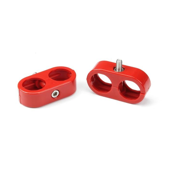 Heater-A/C T-CLAMP, 13/16"-13/16"(1/2"-1/2" ID) (#10AN-#10AN), 2 Pieces, RED