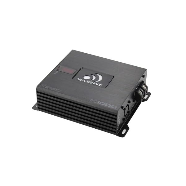 Hippo Series Massive Audio H1000 | 1050 Watt RMS / 2100w Max 1 Ohm Stable Mono Block High Performance Amplifier with Bass Remote