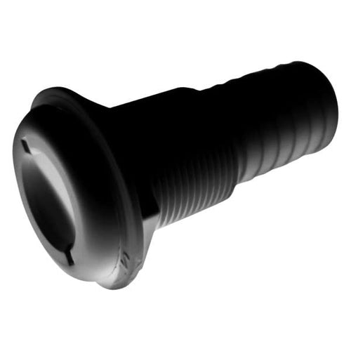 Black T-H Marine 1-1/8" Straight Thru-Hull Fittings