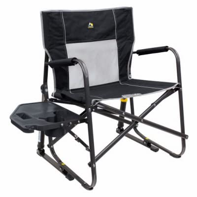 Freestyle Folding Rocker with Side Table, Black, XL 400 Lb. Capacity - 2 Quantity