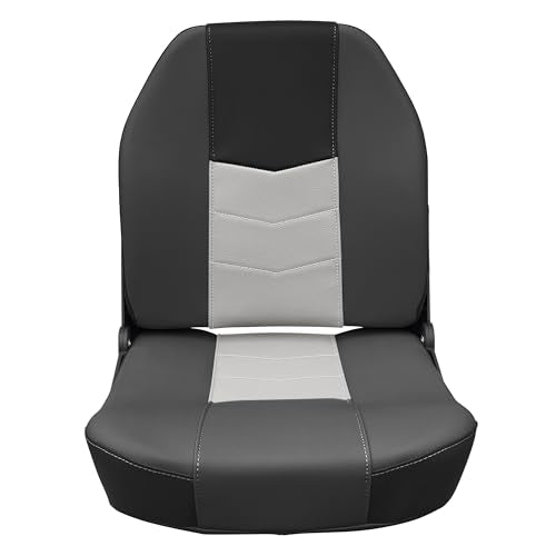 Quantum Series Wise Fold Down Fishing Boat Seat, Jazz Black/Marble Grey/Charcoal 3340-1788