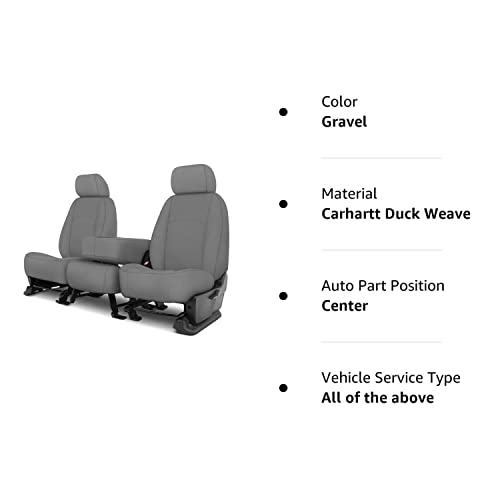 Covercraft Custom Carhartt SeatSaver Seat Covers | SSC3480CAGY | 1st Row 40/20/40 Bench Seat | for 2019-2020 Ford F-150, 2019-2022 F-250/F-350 | Gravel