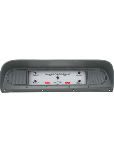 VHX-67F-PU-S-R Dakota Digital Compatible with 1967-72 Ford Pickup Truck VHX Analog Gauge System Silver Alloy Red Backlighting
