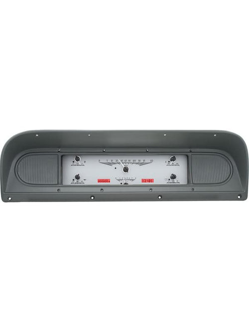 VHX-67F-PU-S-R Dakota Digital Compatible with 1967-72 Ford Pickup Truck VHX Analog Gauge System Silver Alloy Red Backlighting