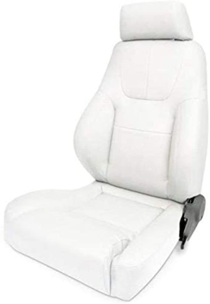 White Vinyl ProCar by Scat 80-1200-53L Racing Elite Lumbar Recliner Left Seat