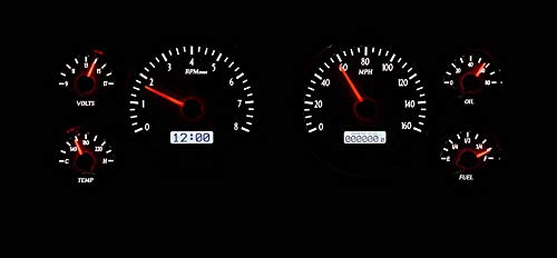 Dakota Digital VHX-79F-MUS-K-W Analog Dash Gauge System Compatible with 1979-86 Ford Mustang Black Alloy White Backlighting