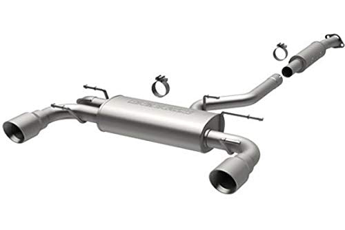 Cat-Back MagnaFlow Performance Exhaust System 19026 - Street Series, Stainless Steel 4in Main Piping, Single Passenger Side Rear Exit, Polished Finish 5in Exhaust Tip - Truck Performance Exhaust Kit