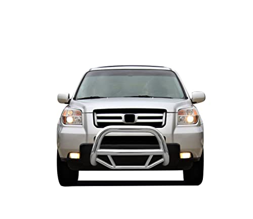 Max Bull Bar Black Horse No Skid Plate Stainless Steel Compatible with 2001-2006 Acura MDX|2003-2008 Honda Pilot|2006-2014 Honda Ridgeline-MBS-HOC5005