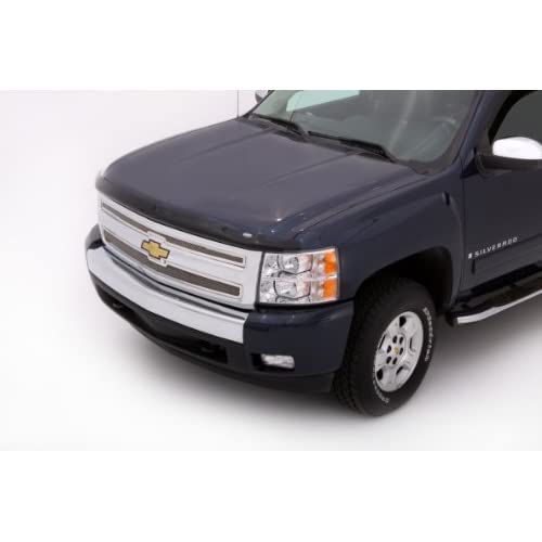 Bugflector Hood Shield / Protector Auto Ventshade [AVS] | Fits 2007 - 2013 GMC Sierra 1500, 2007 - 2010 Sierra 2500HD & 3500HD | High Profile Bug Deflector - 1 pc., Dark Smoke | 23850
