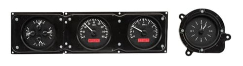 Dakota Digital VHX-68F-TOR-K-R Analog Dash Gauge System with 1968-69 Ford Torino, Fairlane and Ranchero, Black Alloy Style, Red Backlighting