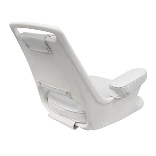 8WD1007-3-710 Wise Captains Chair with Cushions and Mounting Plate, White