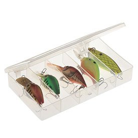 StowAway Plano 344985 5 Fixed Compartment Box, 6-1/2"L x 3-3/4"W x 1-1/8"H, Clear - Lot of 6