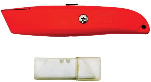 Die-Cast Performance Tool 1110 Retractable Utility Knife with In Handle Blade Storage and Push Button Retractable Blade - Perfect for Cutting, Trimming, and More
