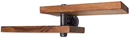 YIMJ American Pipe Coat Rack, Wrought Iron Wall Pipe Retro Background Wood Industry Water Separator Wall Shelves