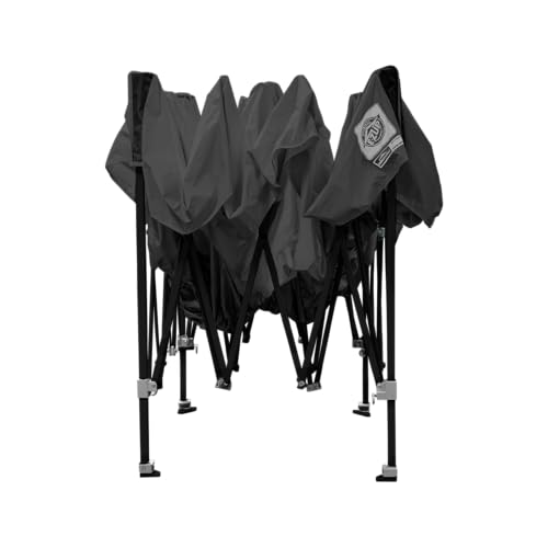 Ambassador E-Z UP Instant Pop Up Canopy Tent, 10' x 10', Roller Bag and 4 Piece Spike Set, Steel Gray