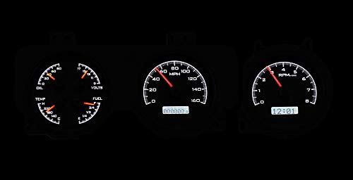 Dakota Digital 69 GTO Pontiac Le Mans Direct-Fit Analog Dash Gauges Black Alloy White VHX-69P-GTO-K-W