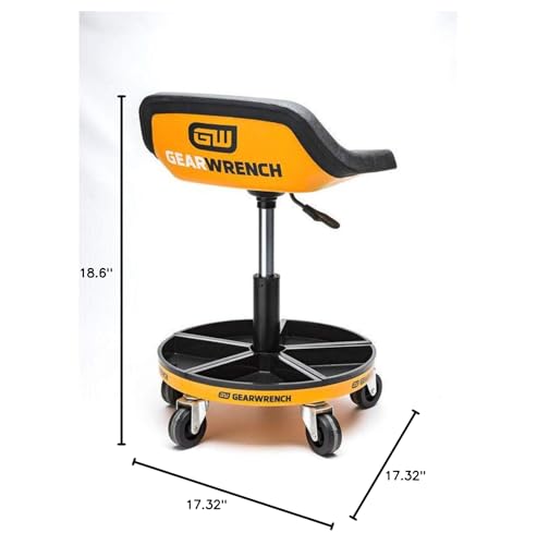 Adjustable Height GEARWRENCH Swivel Mechanics Seat, 18" To 22" - 86994