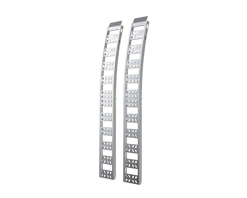 90” Yutrax® Folding Arched Ramps, High-Strength Extruded Aluminum, 1500 lb. Load Capacity, Arched Design, Folds for Transport, ATV/Golf Cart/Riding Lawn Mower Loading, Pair, YR401