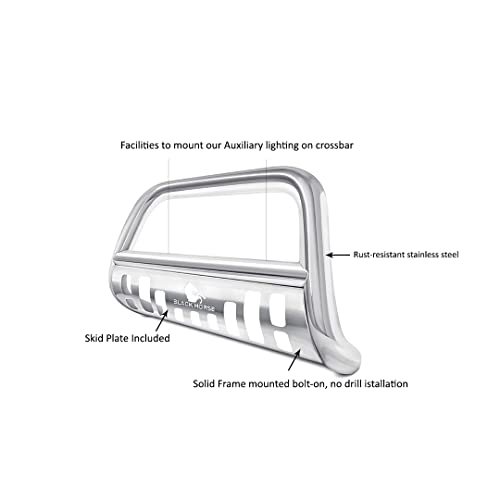 Bull Bar Black Horse Skid Plate Stainless Steel Compatible with 2023-2024 Lexus RX350-CBS-F7602SP