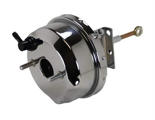 Power Front Disc Brake Conversion Kit Leed Brakes 2" Drop Spindles Cross Drilled And Slotted Rotors With 7" Dual Chrome Booster Flat Top Chrome M/C Disc/Disc Side Mount