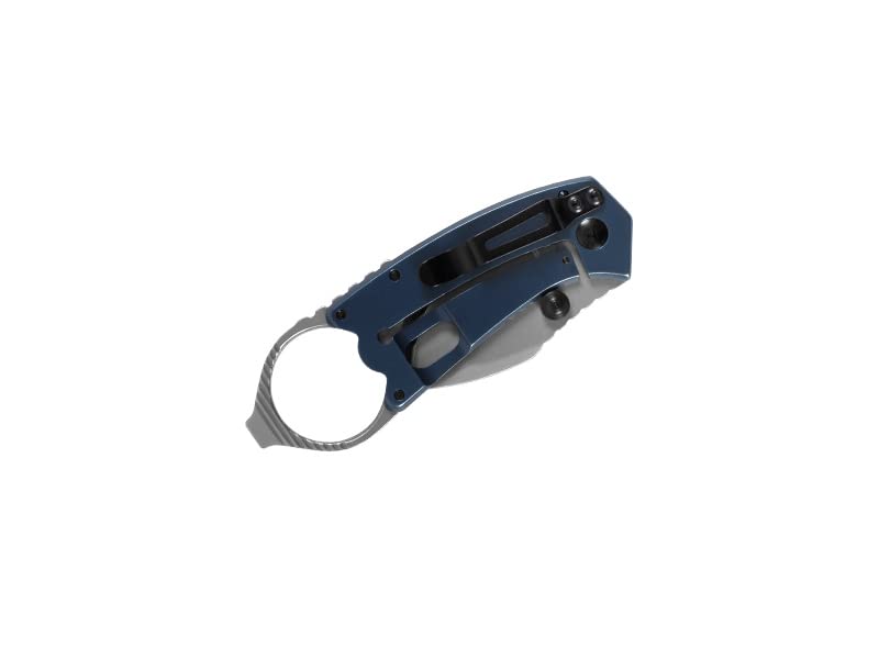 Kershaw Folding Pocket Knife Antic; 1.75-Inch 8Cr13MoV Stainless Steel Bead Blasted Blade, Stainless Steel PVD Coated Handle, Manual Opening, Bottle Opener and Flat Head Screwdriver (8710), Navy