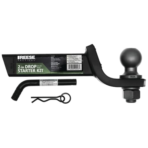 Reese Tactical Trailer Hitch Ball Mount Starter Kit 21620, Fits 2 Inch Square Receiver, 2 Inch Drop, 7,500 lbs. Capacity, Includes 2 Inch Trailer Ball and Pin & Clip