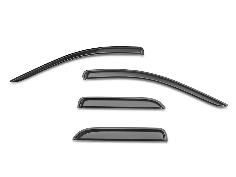 Off Road Black Horse [BHOR Tape On Rain Guards/Wind Deflectors Compatible with 2019-2024 Ram 1500 Quad Cab Smoke 4 PCs - 140542