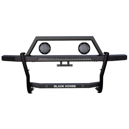 Rambler Black Horse Grille Guard Kit Modular Black Compatible with 2023-2024 Chevrolet Silverado 1500-RAG102-K1PLFB