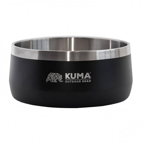 Black Kuma Stainless Steel Dog Bowl