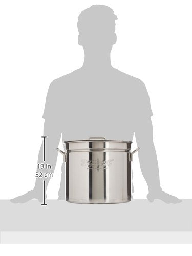 Bayou Classic 24-qt Stainless Stockpot w/Lid And Basket Includes Perforated Vented Lid Stainless Steel Basket Perfect For Steaming Boiling and Frying