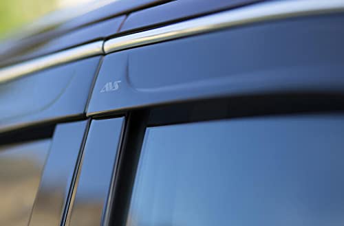 Low Profile Auto Ventshade [AVS] Rain Guards for 2015-2020 Cadillac Escalade/Chevrolet Tahoe/GMC Yukon | Window Vent Visors, 4 pcs. - Smoke w/Chrome Trim | 794060